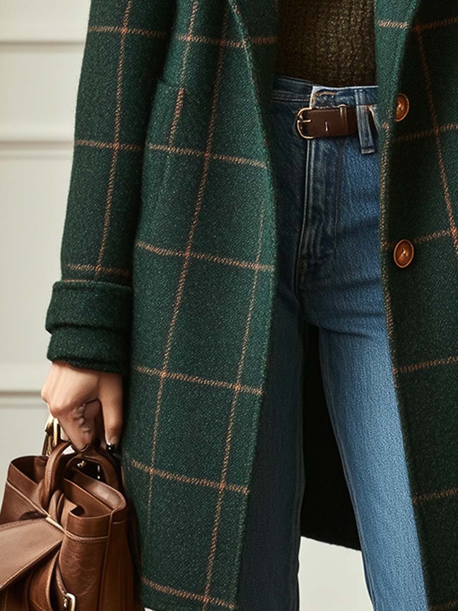 Elena – Classic Checked Coat