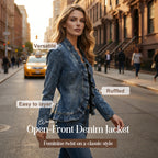 Open-Front Denim Jacket