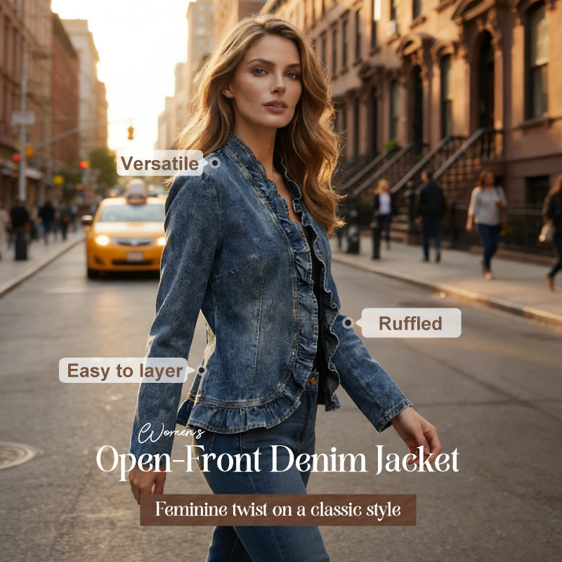 Open-Front Denim Jacket