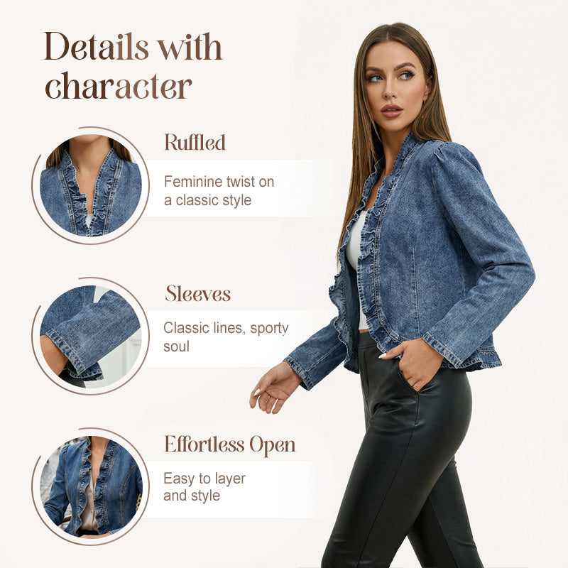 Open-Front Denim Jacket