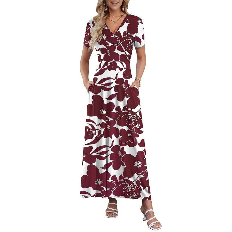 Floral Beach Long Flowy Maxi Dress
