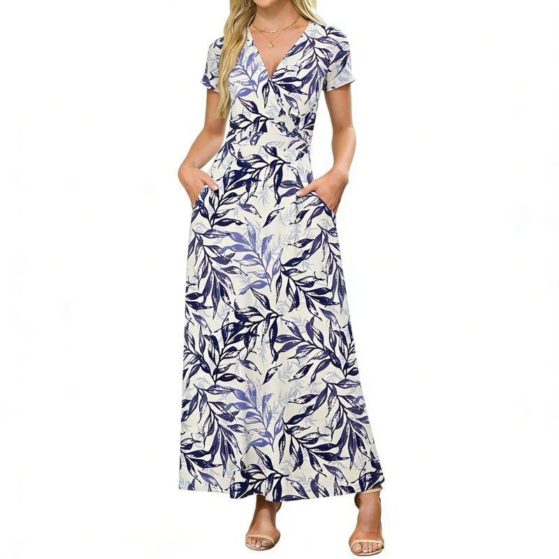 Floral Beach Long Flowy Maxi Dress