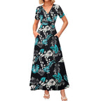Floral Beach Long Flowy Maxi Dress