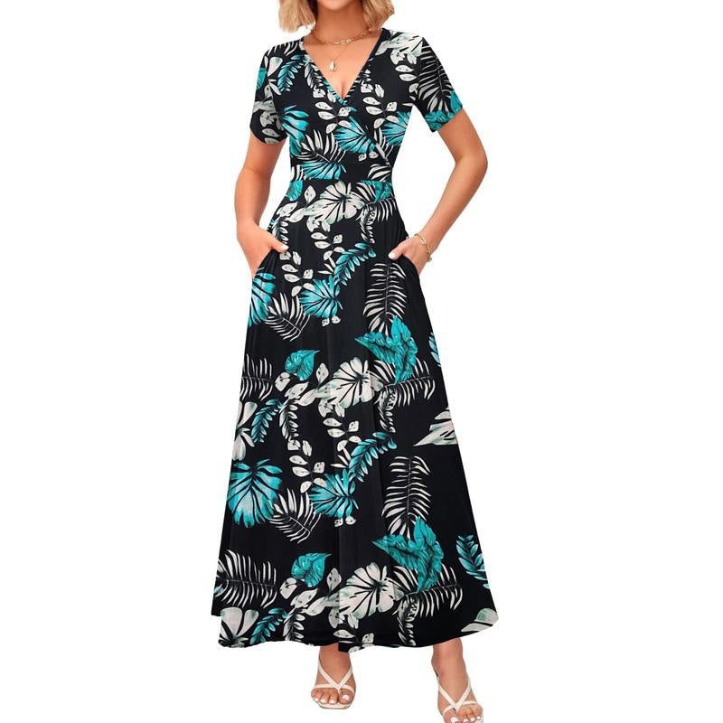 Floral Beach Long Flowy Maxi Dress