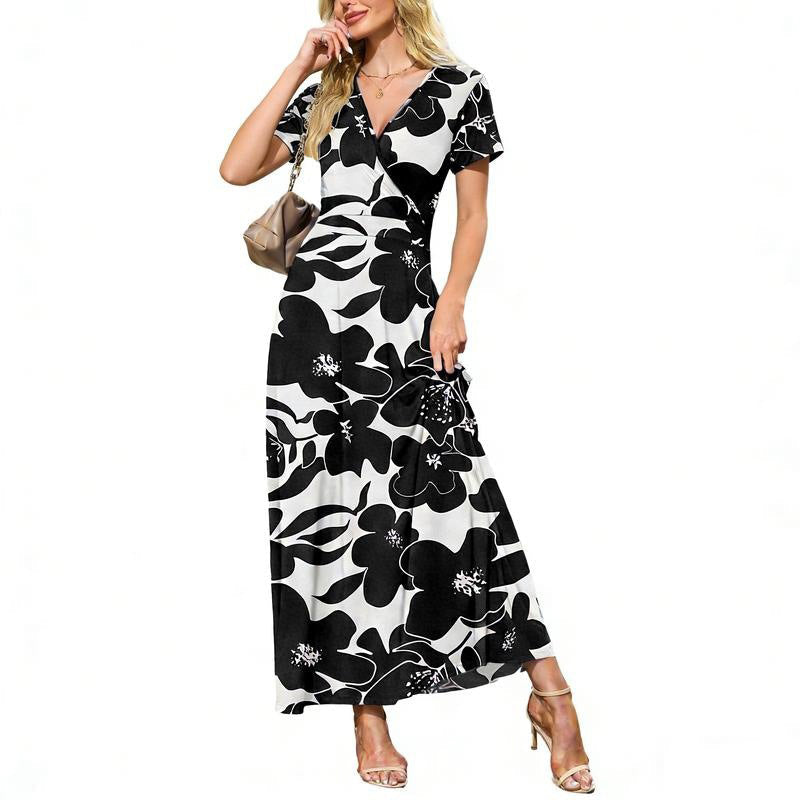 Floral Beach Long Flowy Maxi Dress