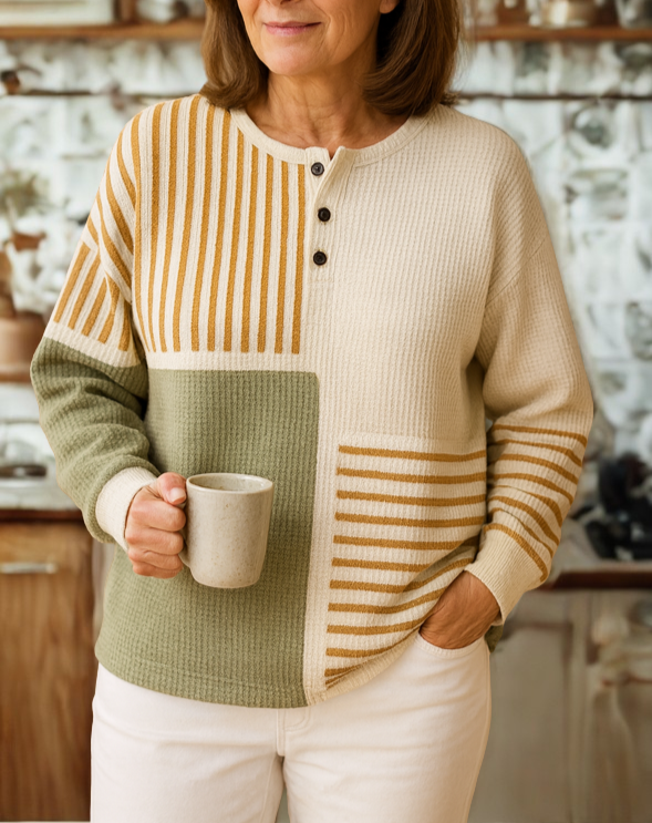 Abigail - Double-Layer Waffle Knit Top
