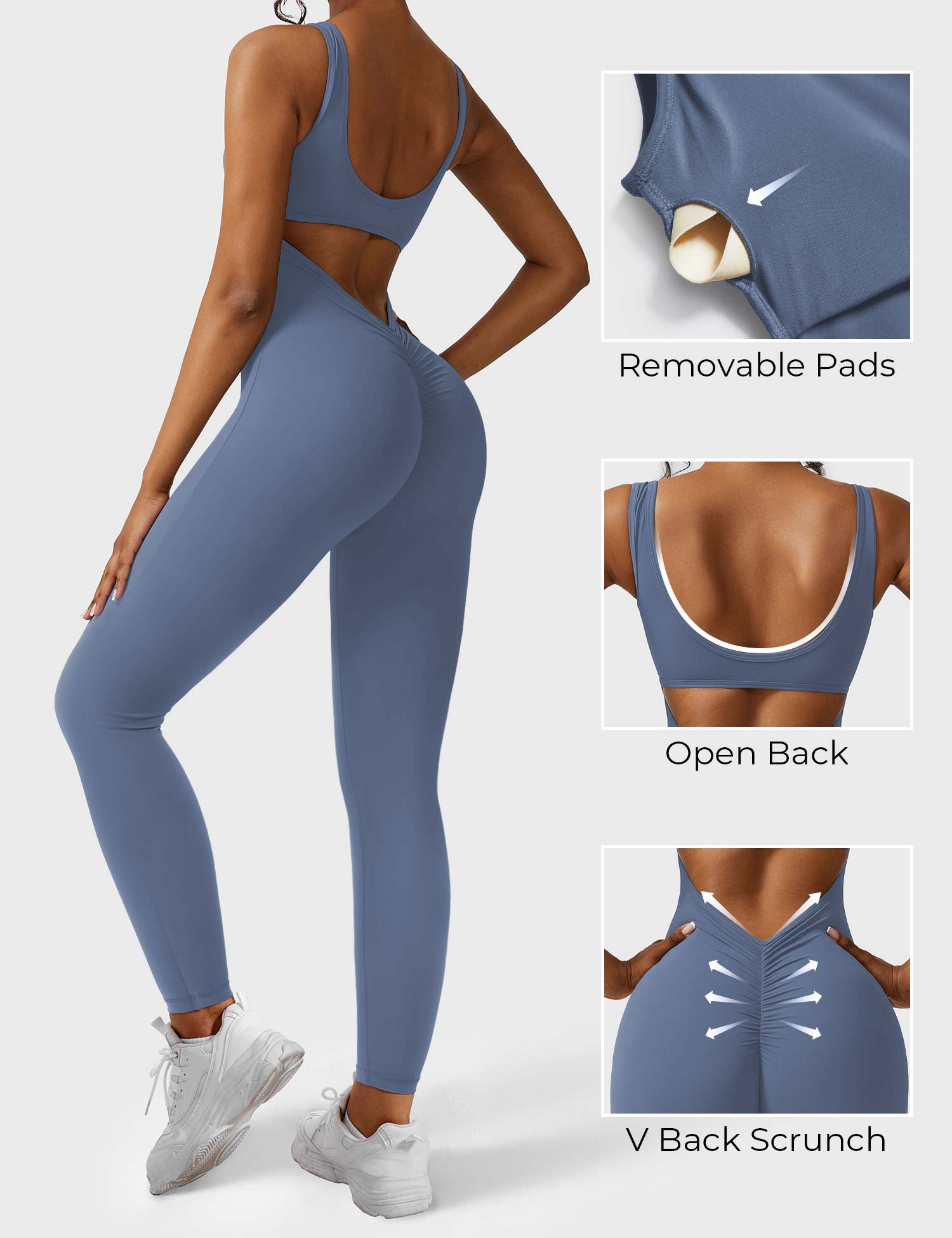 Yeoreo Lizvette jumpsuit met V-rug