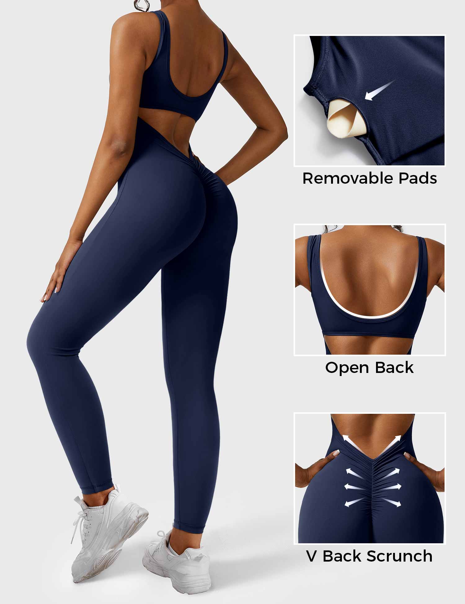 Yeoreo Lizvette jumpsuit met V-rug