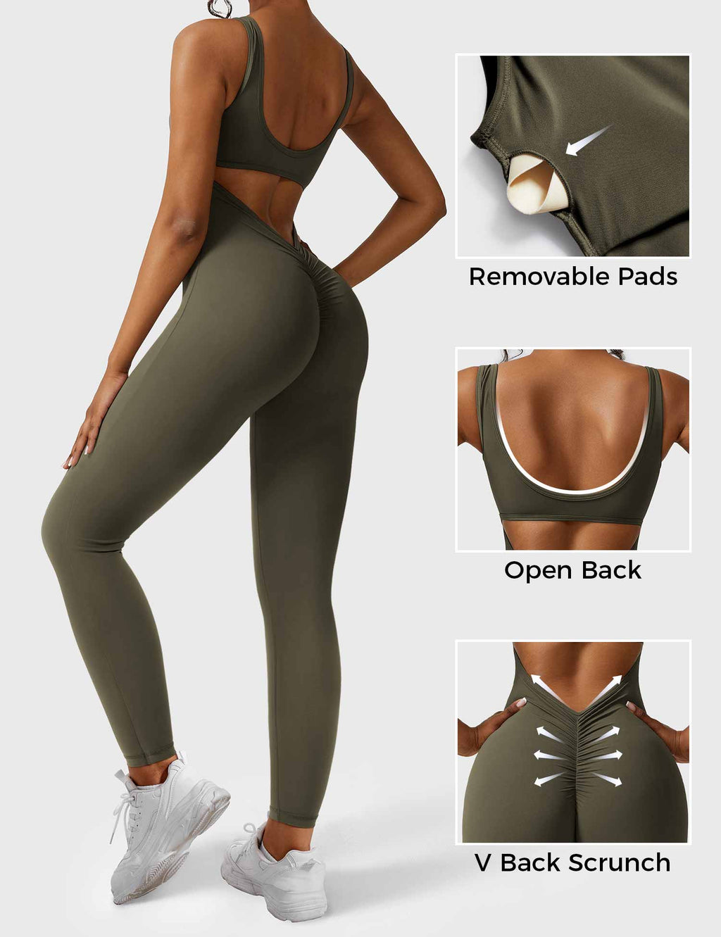 Yeoreo Lizvette jumpsuit met V-rug