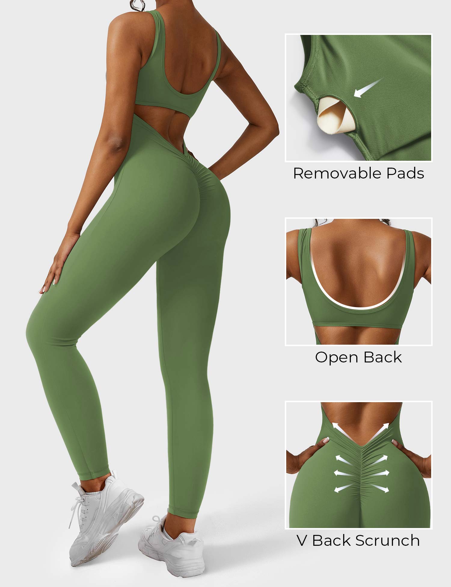 Yeoreo Lizvette jumpsuit met V-rug