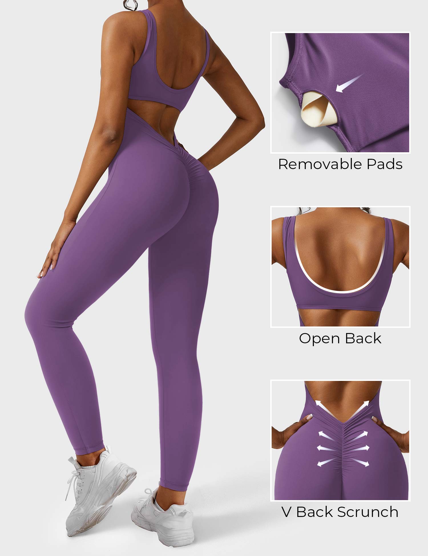 Yeoreo Lizvette jumpsuit met V-rug