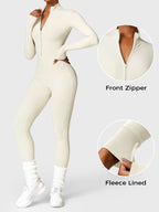 Yeoreo Belle Fleece jumpsuit met lange mouwen en rits