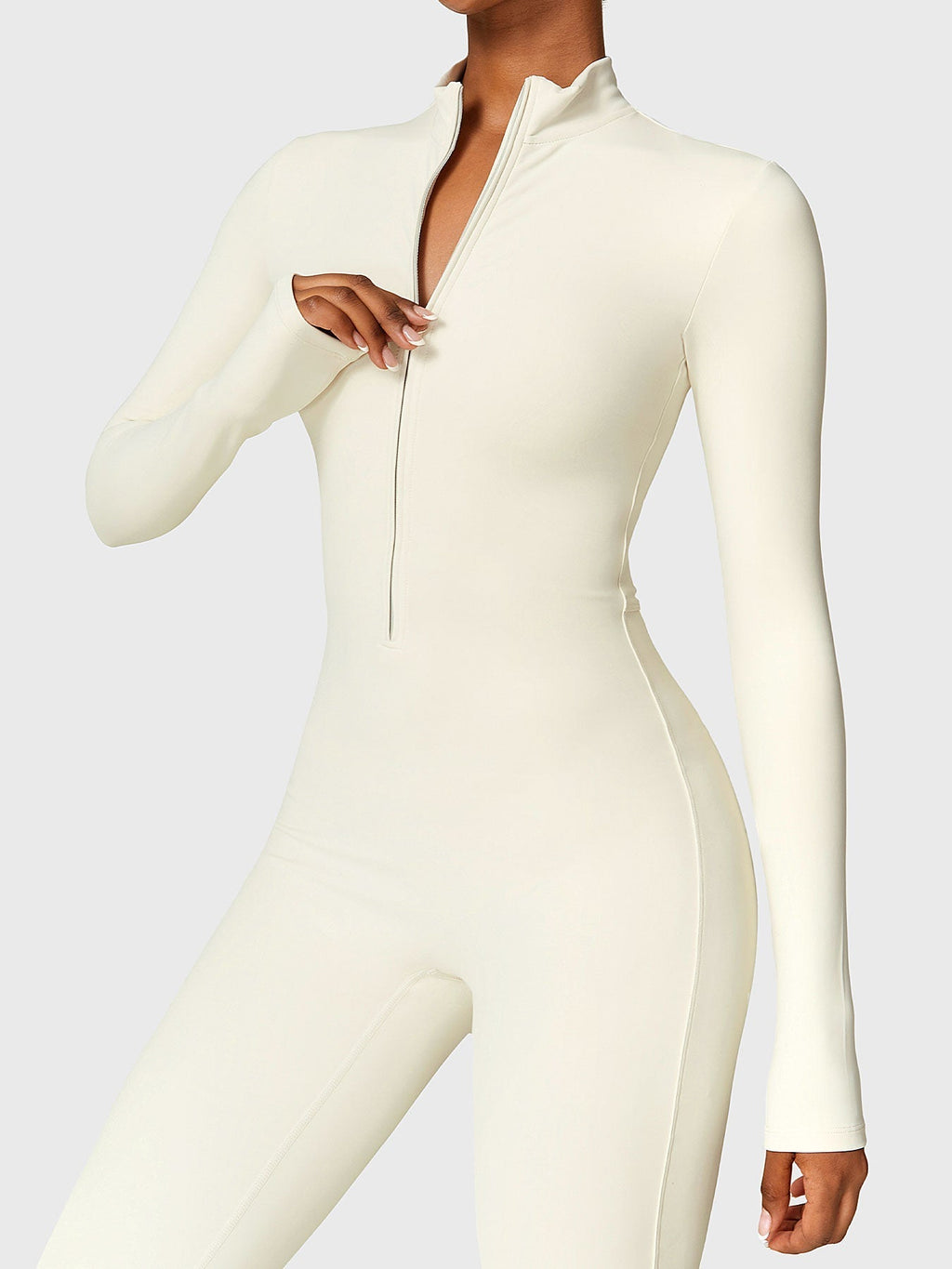 Yeoreo Belle Fleece jumpsuit met lange mouwen en rits