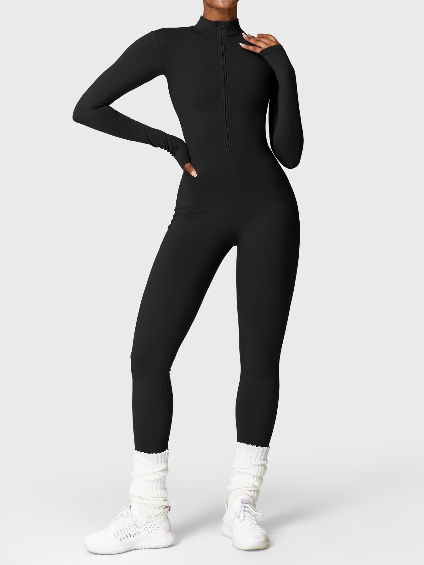 Yeoreo Belle Fleece jumpsuit met lange mouwen en rits