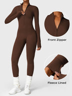 Yeoreo Belle Fleece jumpsuit met lange mouwen en rits