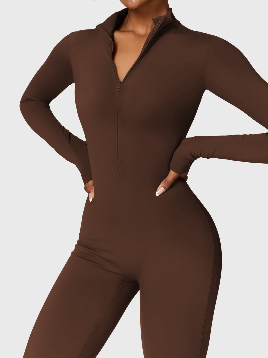 Yeoreo Belle Fleece jumpsuit met lange mouwen en rits