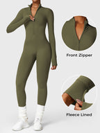 Yeoreo Belle Fleece jumpsuit met lange mouwen en rits
