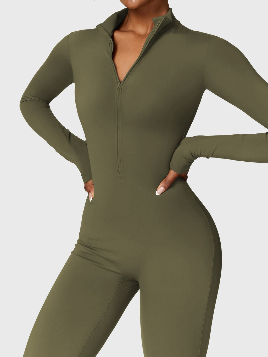 Yeoreo Belle Fleece jumpsuit met lange mouwen en rits