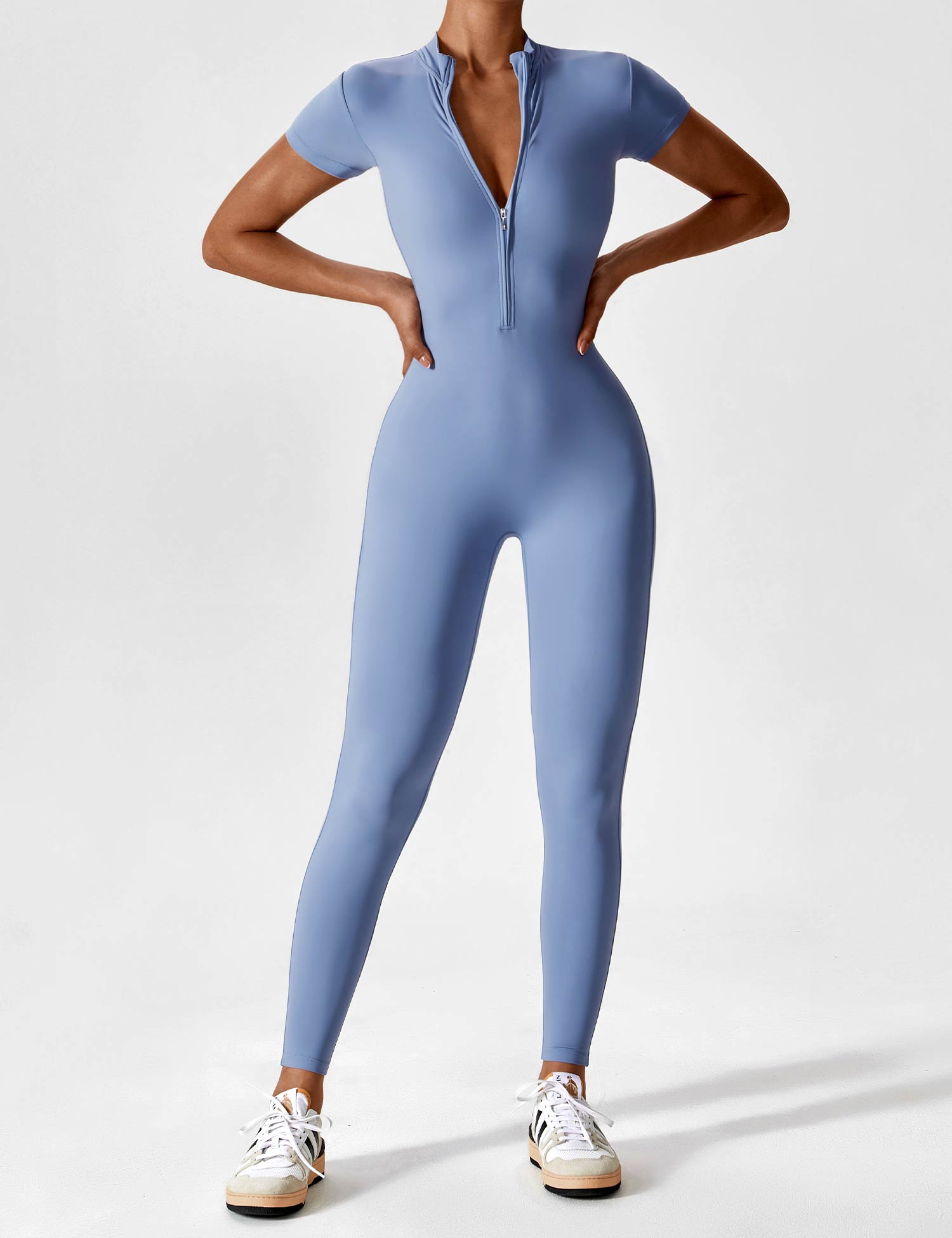 Yeoreo jumpsuit met lange mouwen/korte mouwen en rits