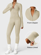 Yeoreo Belle Fleece jumpsuit met lange mouwen en rits