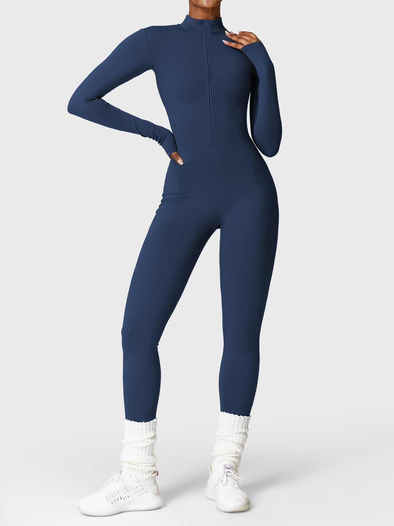 Yeoreo Belle Fleece jumpsuit met lange mouwen en rits