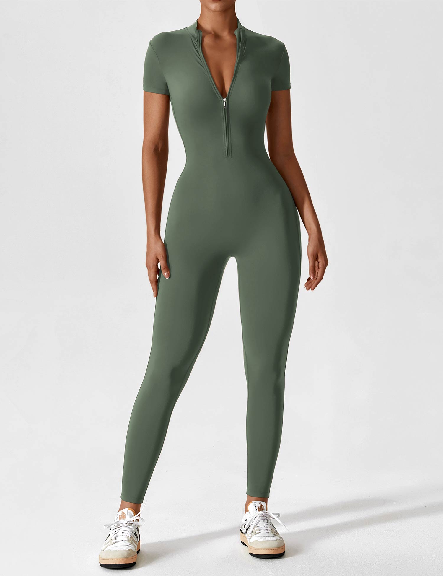 Yeoreo jumpsuit met lange mouwen/korte mouwen en rits