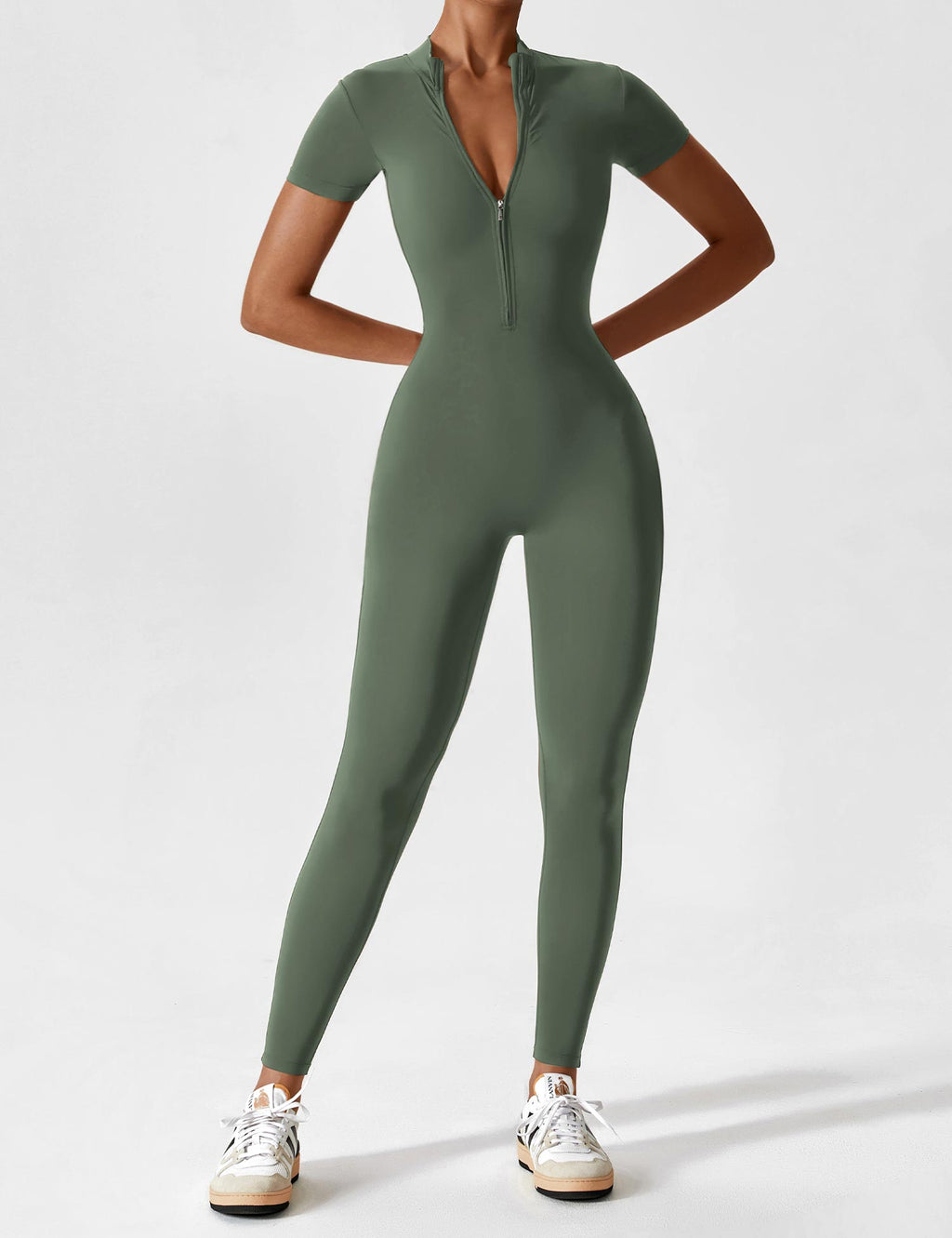 Yeoreo jumpsuit met lange mouwen/korte mouwen en rits