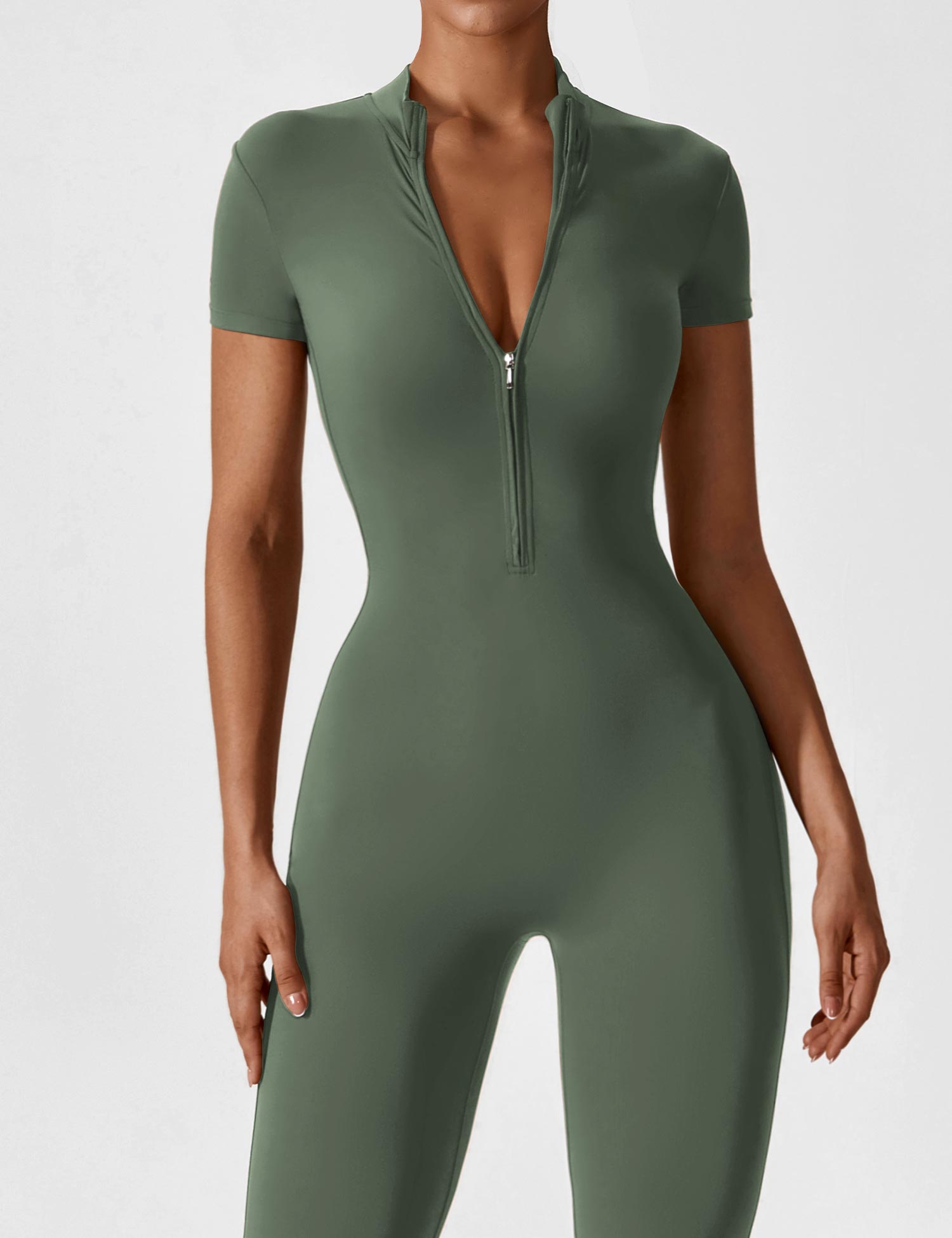 Yeoreo jumpsuit met lange mouwen/korte mouwen en rits
