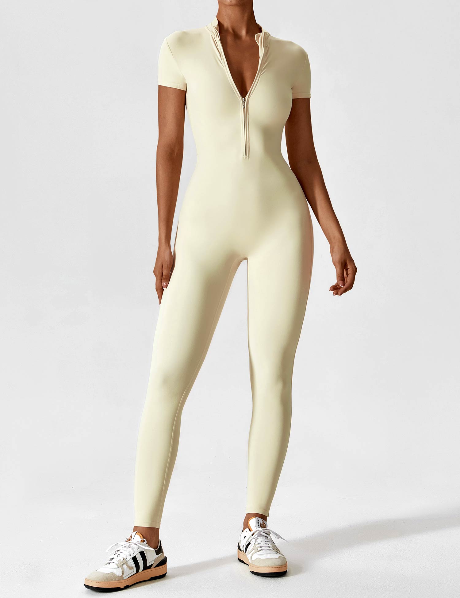 Yeoreo jumpsuit met lange mouwen/korte mouwen en rits